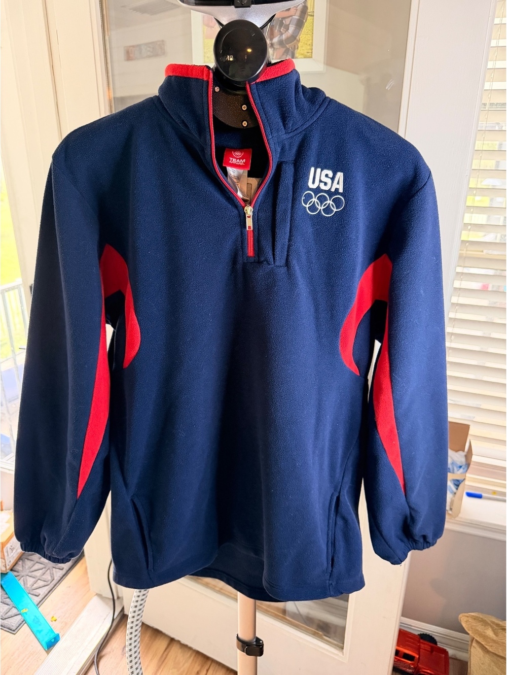 Team USA Olympics navy quarter zip fleece jacket
